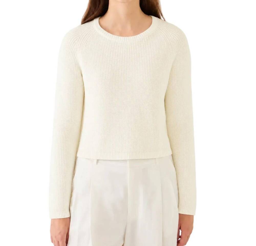 NEW DEMYLEE NEW YORK isla cotton linen sweater in off white